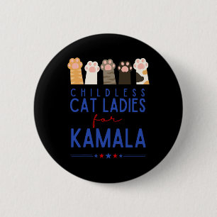 Chapa Redonda De 5 Cm Gatos Sin Niños Damas Para Kamala