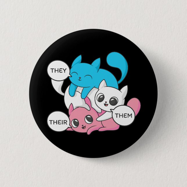 Chapa Redonda De 5 Cm Gatos trans. Ellos les pronuncian sus Pronósticos  (Anverso)