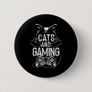 Chapa Redonda De 5 Cm Gatos y juegos divertidos para jugador, amante de