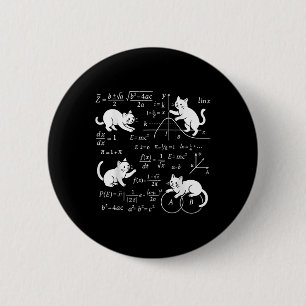 Chapa Redonda De 5 Cm Gatos Y Matemáticas Encantan Graciosas Enseñanzas