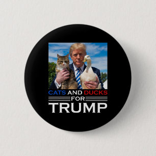 Chapa Redonda De 5 Cm Gatos y patos para Trump Gatitos y patos para Tru