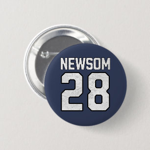 Chapa Redonda De 5 Cm Gavin Newsom 2028 Presidente Número 28