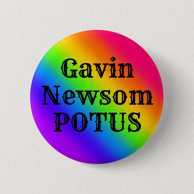 Chapa Redonda De 5 Cm Gavin Newsom POTUS (Anverso)