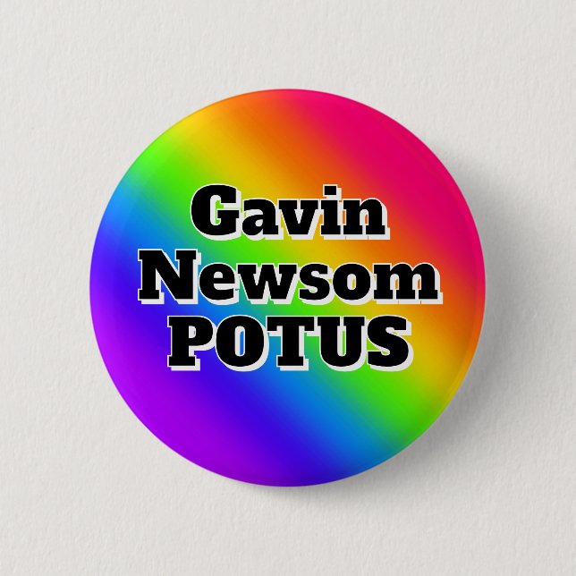 Chapa Redonda De 5 Cm Gavin Newsom POTUS (Anverso)