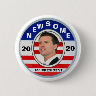 Chapa Redonda De 5 Cm Gavin Newsome para el presidente 2020