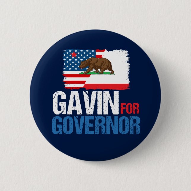 Chapa Redonda De 5 Cm Gavin para gobernador de California en 2018 (Anverso)