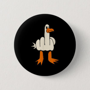 Chapa Redonda De 5 Cm Gaviota de Dedo Medio, Humor Adulto, Gesto Gracios