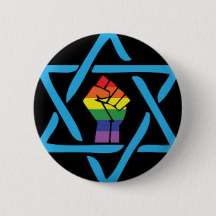 Chapa Redonda De 5 Cm Gay Black Jewish