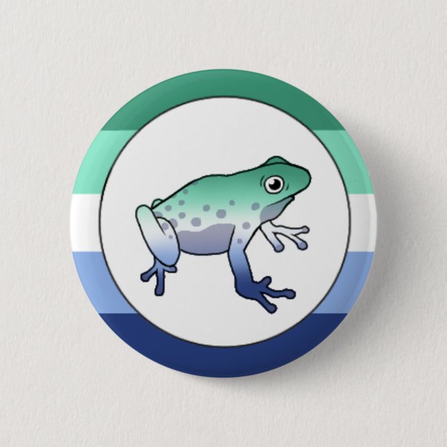 Chapa Redonda De 5 Cm Gay Pride Frog Pin (Anverso)