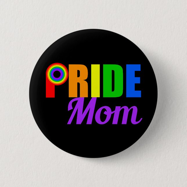 Chapa Redonda De 5 Cm Gay Pride Mom (Anverso)