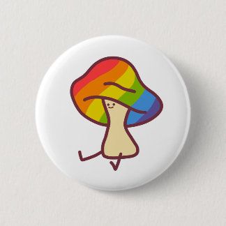 Chapa Redonda De 5 Cm Gay Pride Mushroom Pin