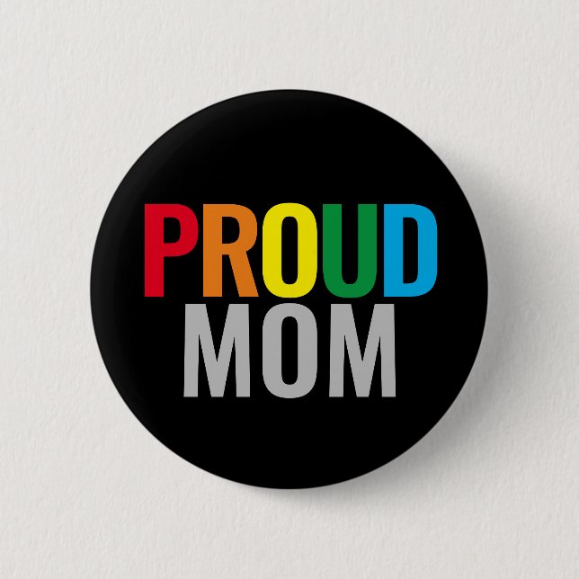 Chapa Redonda De 5 Cm Gay Proud Mom (Anverso)
