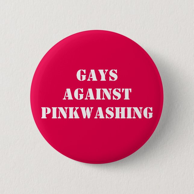 Chapa Redonda De 5 Cm gays contra pinkwashing (Anverso)