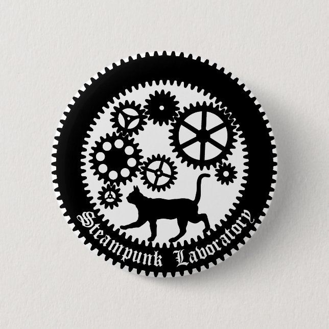 Chapa Redonda De 5 Cm Gear Cat (Anverso)