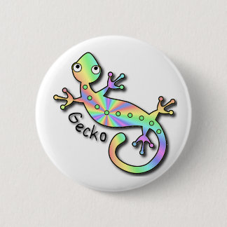 Chapa Redonda De 5 Cm Gecko psicodélico