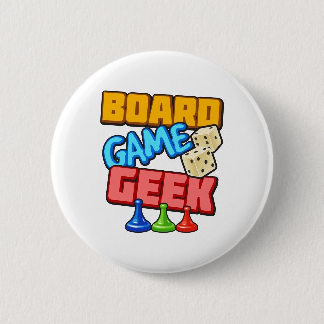 Chapa Redonda De 5 Cm Geek de juego de mesa (Anverso)