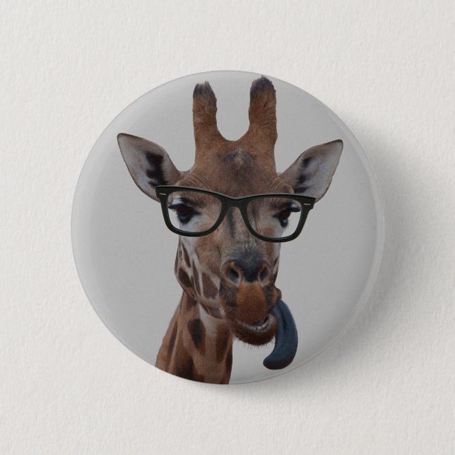 Chapa Redonda De 5 Cm Geek Giraffe (Anverso)