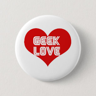 Chapa Redonda De 5 Cm Geek Love Día de San Valentín Heart
