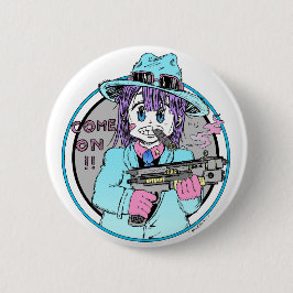 Chapa Redonda De 5 Cm Geek manga gun girl
