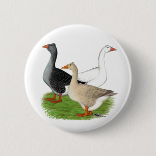 Chapa Redonda De 5 Cm Geese: Trío de Tufted