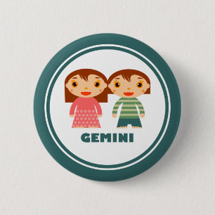 Chapa Redonda De 5 Cm Gemini is my Zodiac Sign