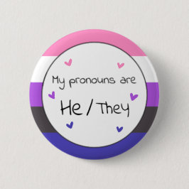 Chapa Redonda De 5 Cm Genderfluid He/They Pronoun Pin