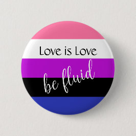 Chapa Redonda De 5 Cm Genderfluid Love is Love Custom Text