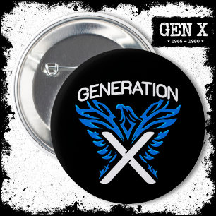 Chapa Redonda De 5 Cm Generación de aves X Gen Xer Phoenix