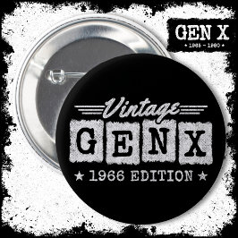 Chapa Redonda De 5 Cm Generación Gen X Generación Gen Xer Nacido 1966 Ge