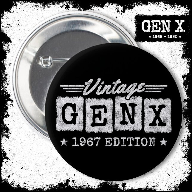 Chapa Redonda De 5 Cm Generación Gen X Generación Gen Xer Nacido 1967 Ge (Subido por el creador)