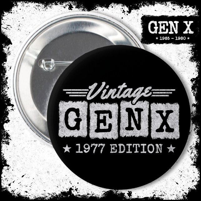 Chapa Redonda De 5 Cm Generación Gen X Generación Gen Xer Nacido 1977 Ge (Subido por el creador)
