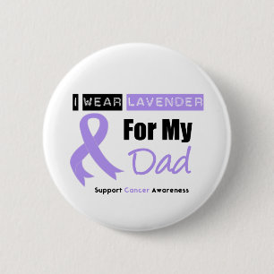 Chapa Redonda De 5 Cm General Cancer I Wear Lavender para mi papá