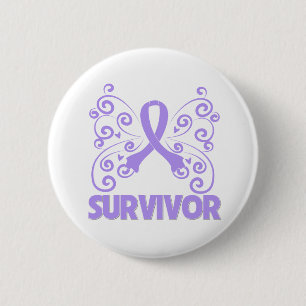 Chapa Redonda De 5 Cm General Cancer Survivor Butterfly