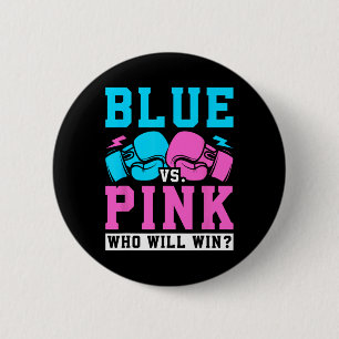 Chapa Redonda De 5 Cm Género Revelar Fiesta Azul Vs Rosa Que Ganan Boxeo