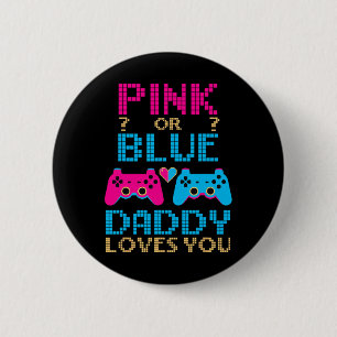 Chapa Redonda De 5 Cm Género Rosa O Azul Revelan Juego De Video Dad Game
