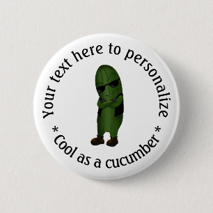 Chapa Redonda De 5 Cm Genial Como Un Pepino Personalizado