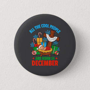 Chapa Redonda De 5 Cm Gente Cool Nace En Diciembre Jesús Navidad C