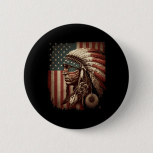 Chapa Redonda De 5 Cm Gente Indígena Tribal Cg Nativo Americano Indio