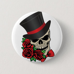 Chapa Redonda De 5 Cm Gentleman Skull