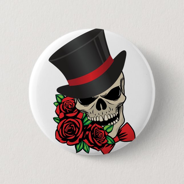 Chapa Redonda De 5 Cm Gentleman Skull (Anverso)