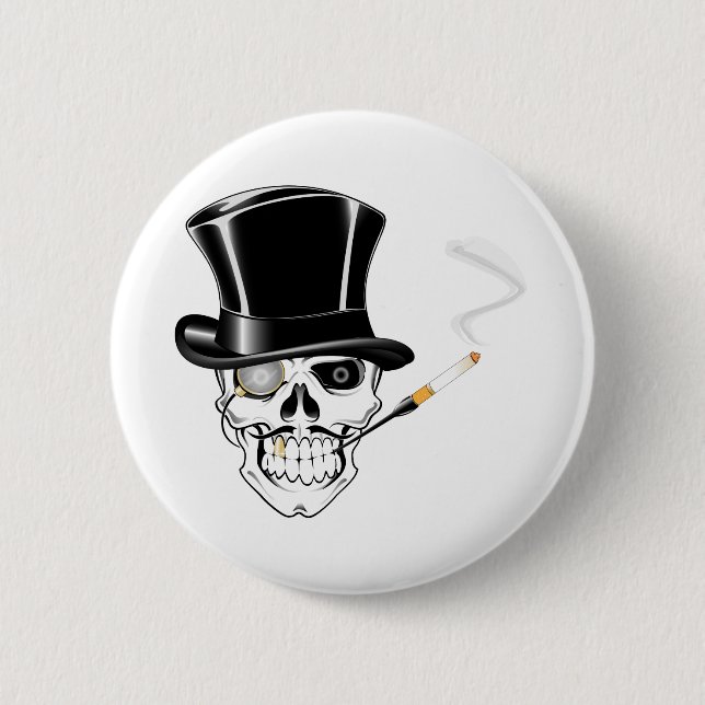 Chapa Redonda De 5 Cm Gentleman Skull (Anverso)