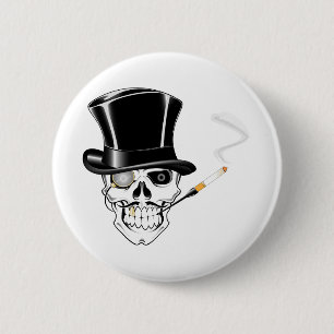 Chapa Redonda De 5 Cm Gentleman Skull