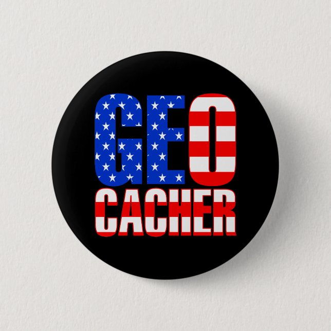 Chapa Redonda De 5 Cm Geocacher de Estados Unidos (Anverso)
