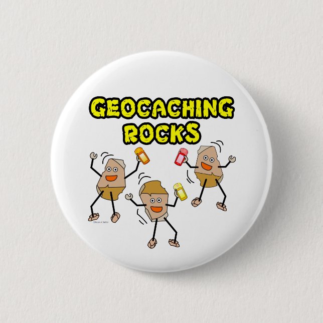 Chapa Redonda De 5 Cm Geocaching Rocks (Anverso)