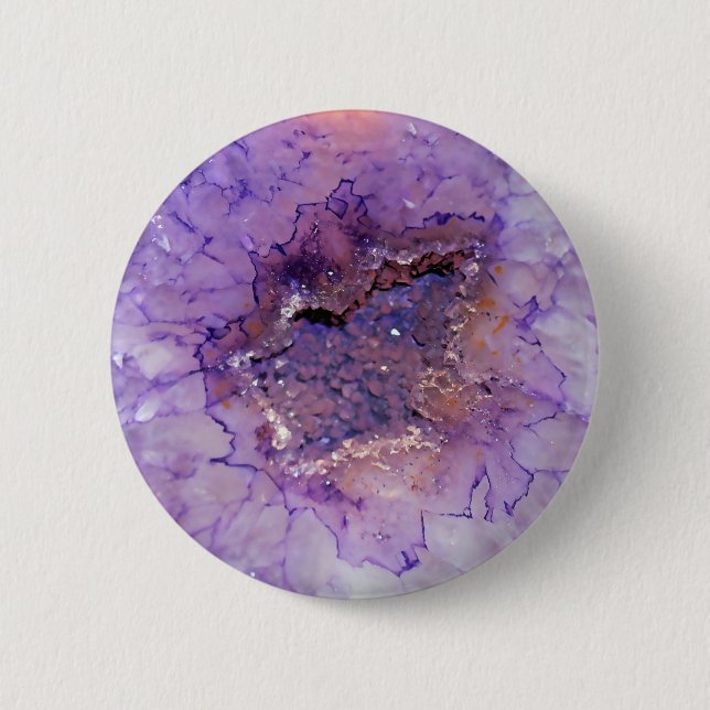 Chapa Redonda De 5 Cm Geode de Amethyst Falln (Anverso)