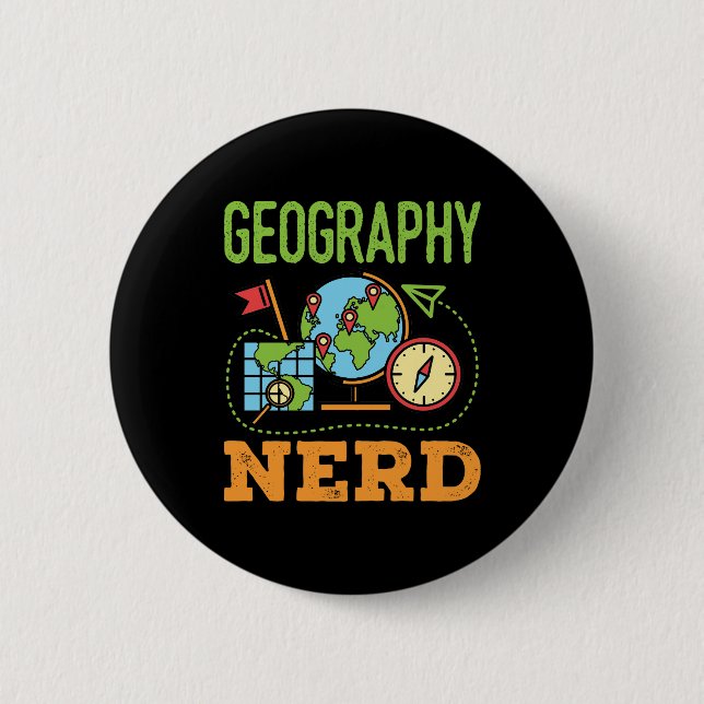 Chapa Redonda De 5 Cm Geografía Nerd (Anverso)