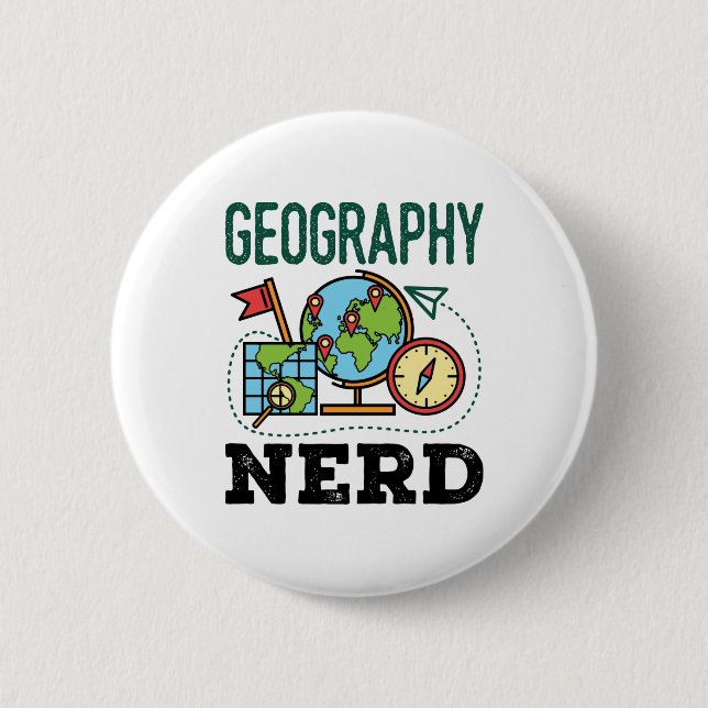Chapa Redonda De 5 Cm Geografía Nerd (Anverso)