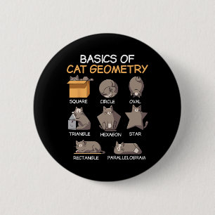 Chapa Redonda De 5 Cm Geometría de gato Matemáticas Regalos divertidos d