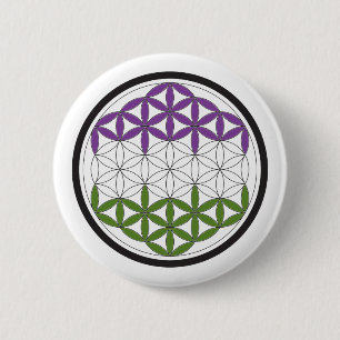 Chapa Redonda De 5 Cm geometría sagrada de genderQueer