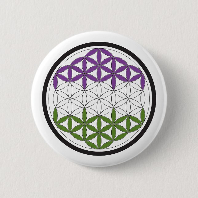 Chapa Redonda De 5 Cm geometría sagrada de genderQueer (Anverso)